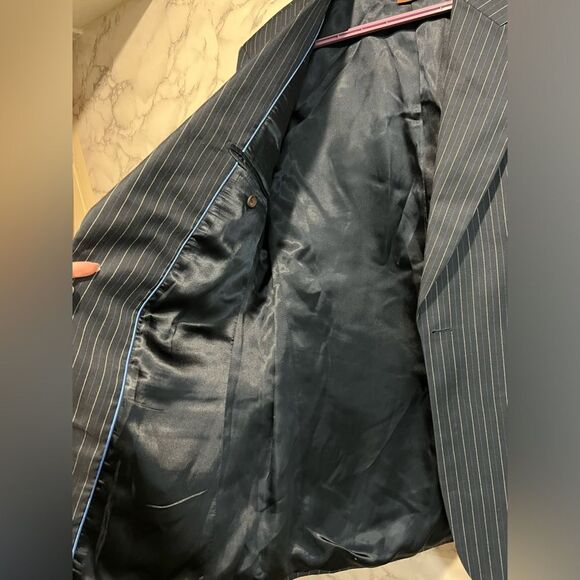 Michael Michael Kors Mens Blue and White Pinstripe Sport Jacket Size 40R - Picture 5 of 9